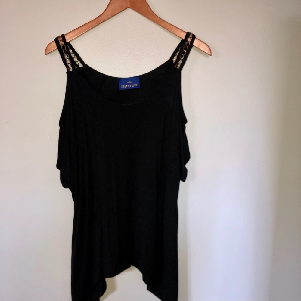 Black Flowy Top Off The Shoulders